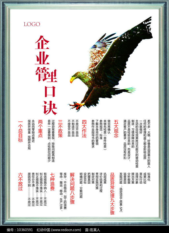 企业管理口诀展板 浓缩智慧，激活组织